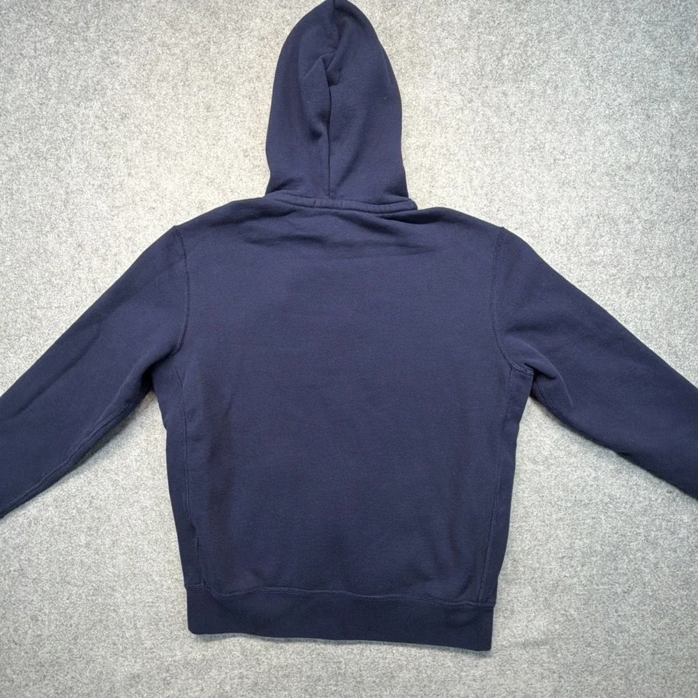 Polo Ralph Lauren Thermal Zip Hoodie Mens Large Blue Waffle Hood Heavyweight